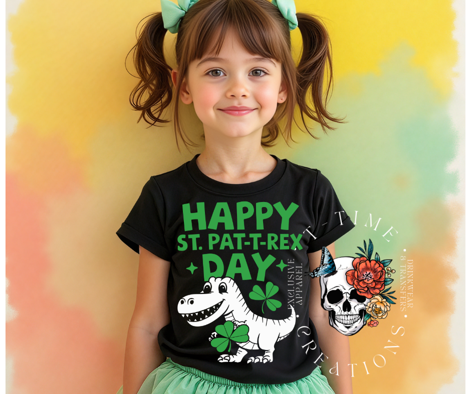 T-rex clover kids' shirt