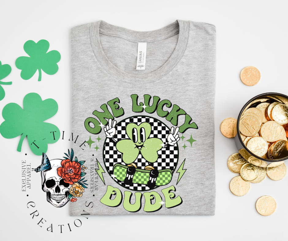 One lucky dude kids' shirt