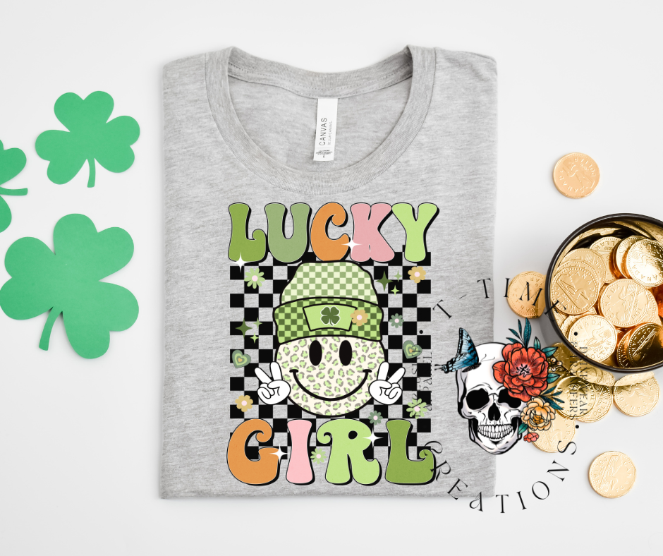 Lucky Girl Retro kids' shirt
