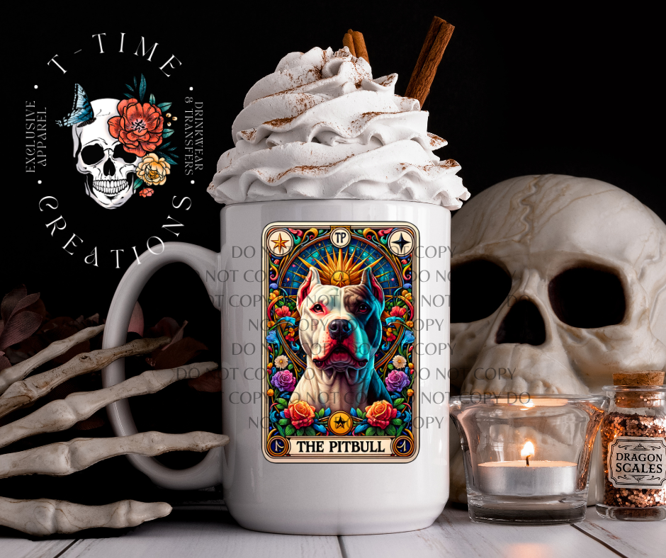 The Pitbull red nose tarot 15oz mug