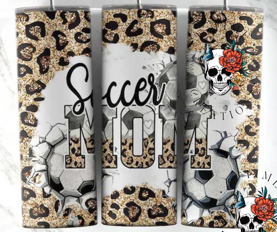Soccer Mom cheetah print 20oz Tumbler