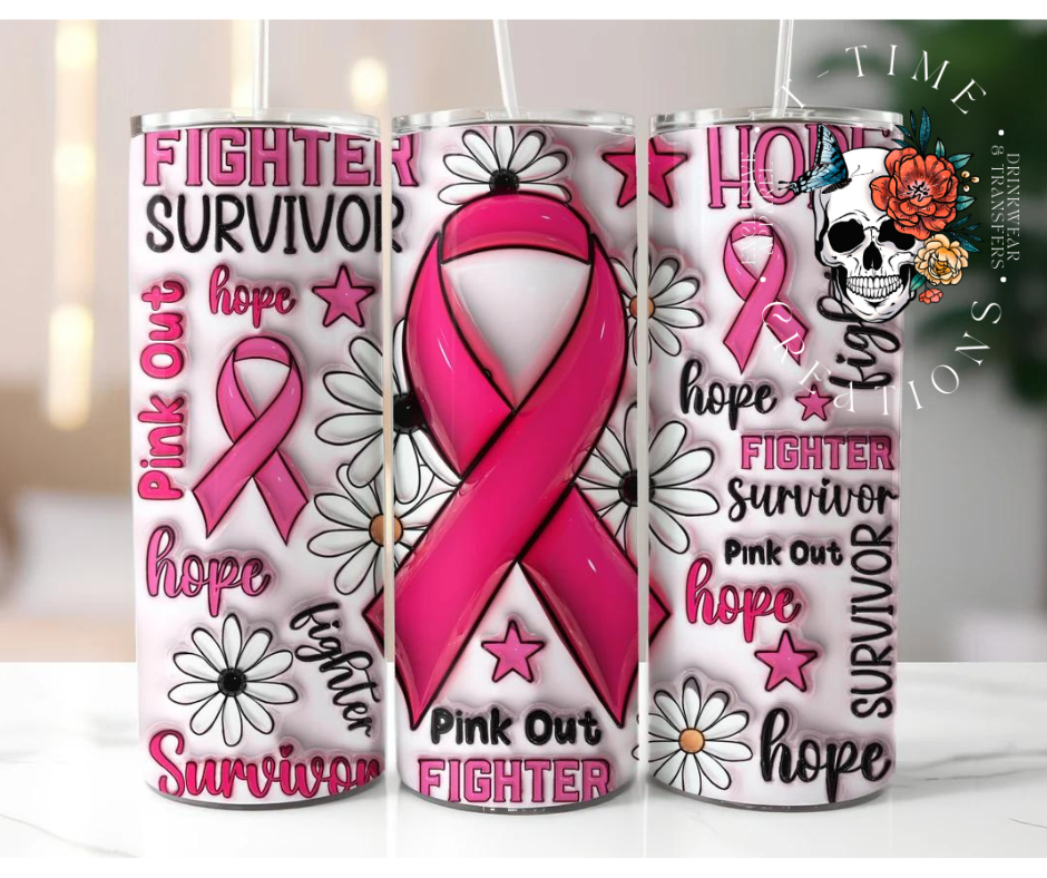 Fighter Pink October 20oz Sublimation Tumbler