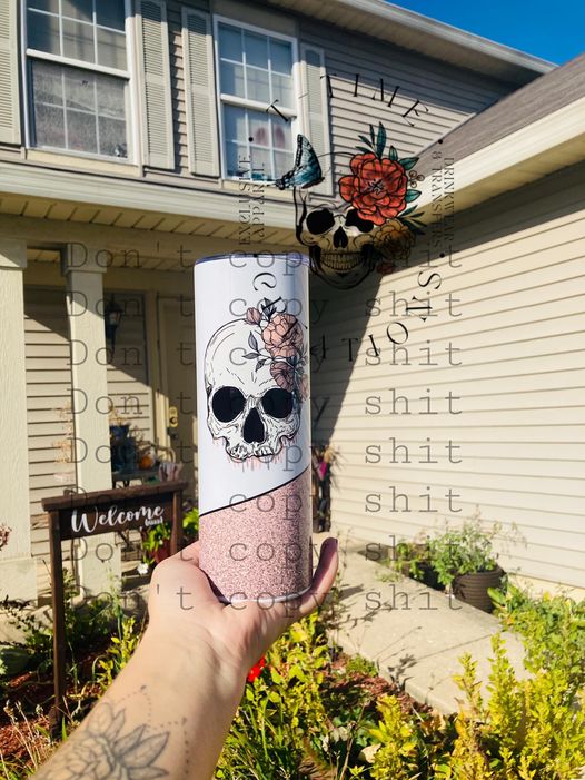 Floral Skull 20oz Tumblr
