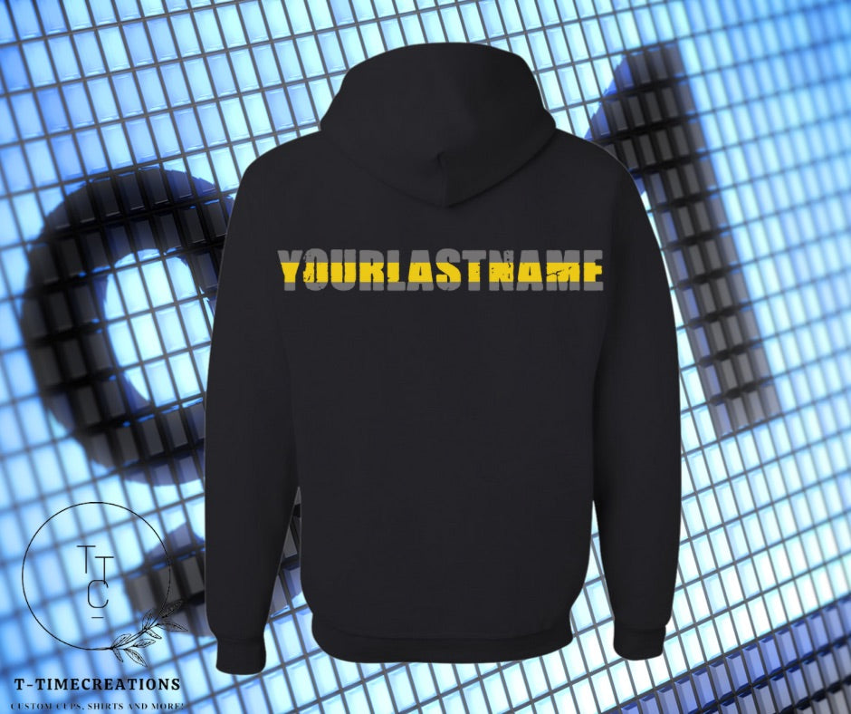 Dispatch Yellow Line Distressed Hoodie