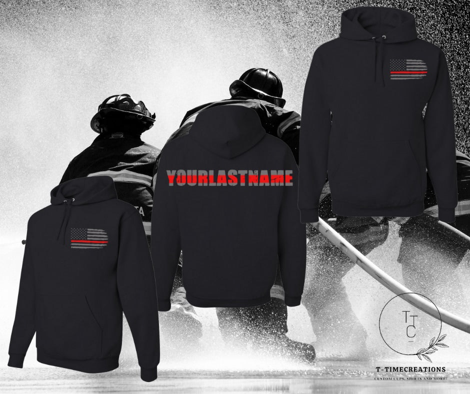 Fire Fighters Red Line Hoodie