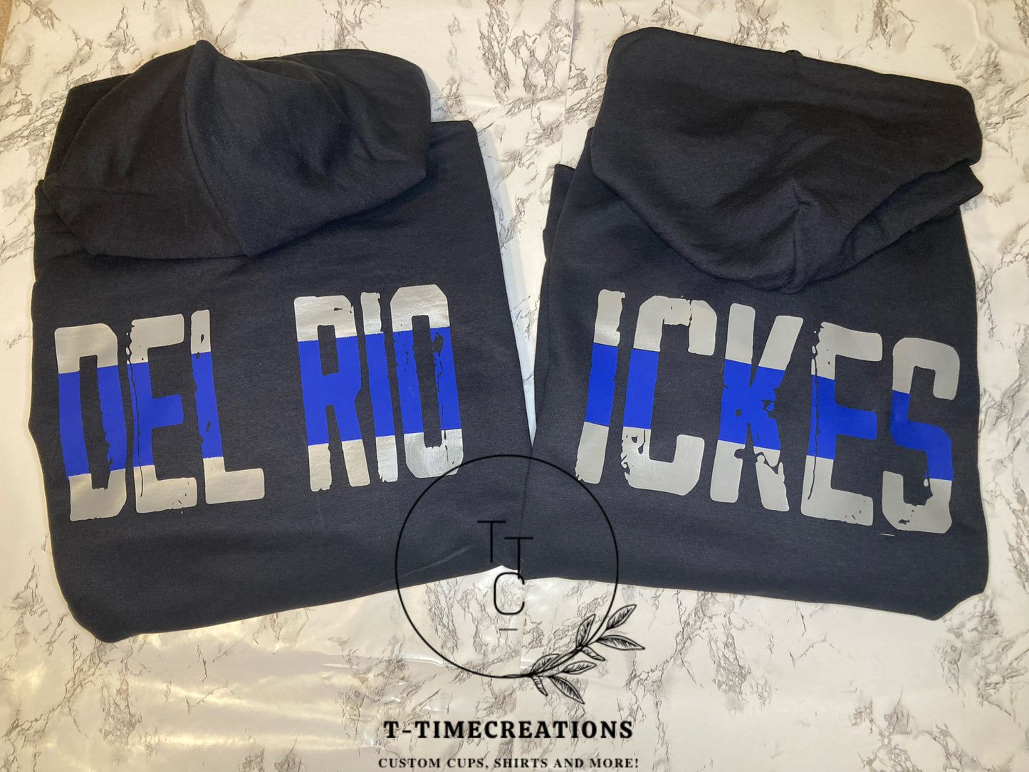 Distressed Black the Blue Hoodie