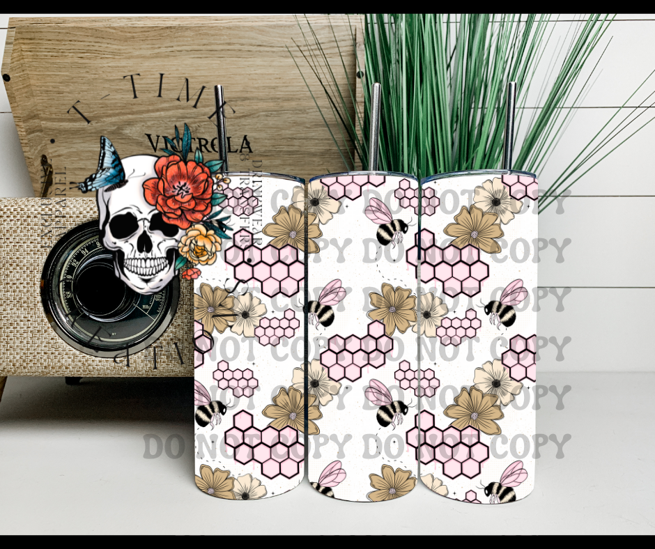 Floral Honeycomb 20oz Sublimation Tumbler