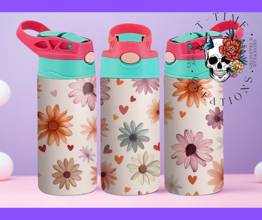 Floral 12oz Double Wall Insulated Kids Tumbler with Handle