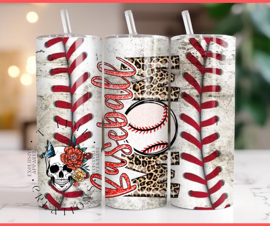 Baseball mom cheetah print 20oz Tumbler