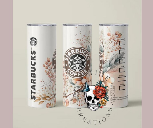 Floral coffee lovers 20oz Sublimation tumbler