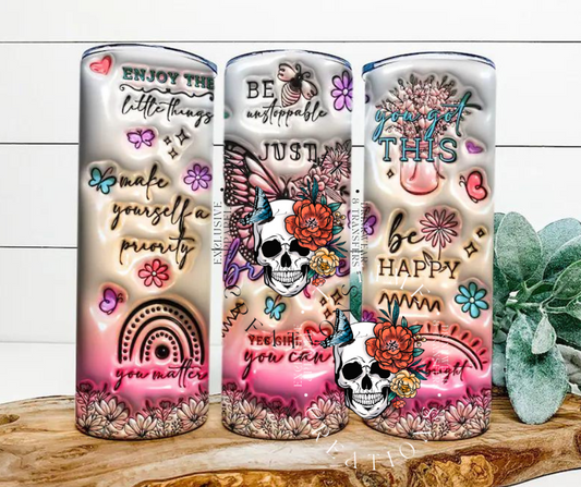 3D Positive Affirmations 20oz Sublimation Tumber