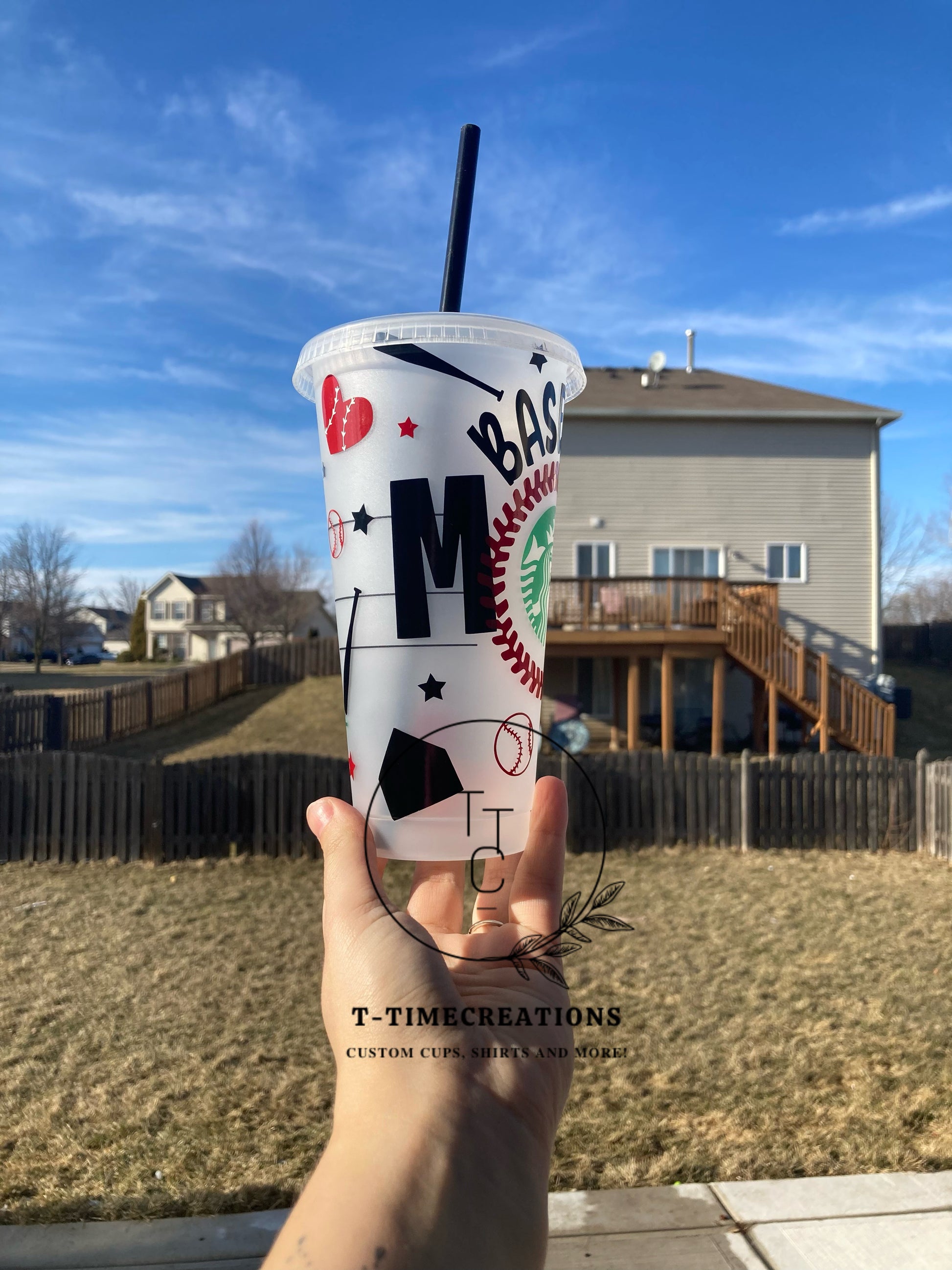 Baseball Mom Starbucks Cold Cup – Two Of Hearts Custom Printing LLC