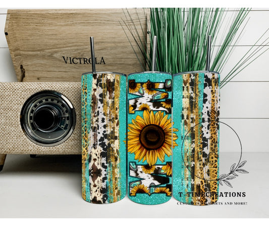 Teal Sunflower mom Sublimation Tumblr