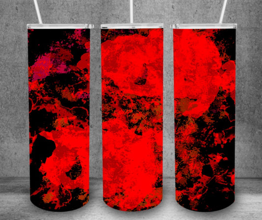 20oz Skinny Tumblr Red and Black Tie die -   SUBLIMATION TRANSFER