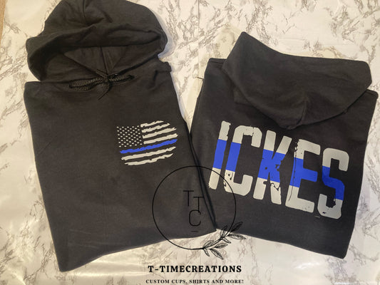 Distressed Black the Blue Hoodie