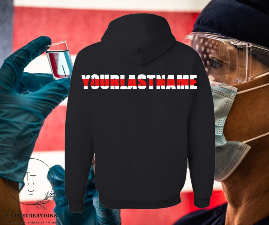 Nurse RN Red Line  Hoodie