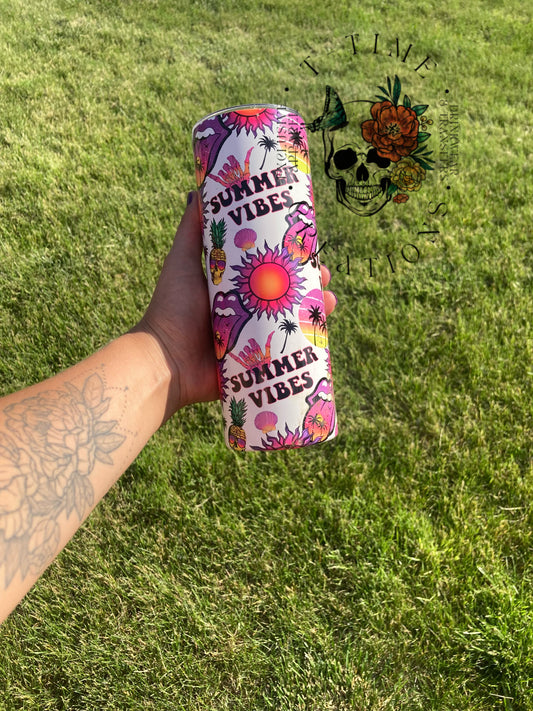 Summer Vibes 22oz Skinny Tumblr