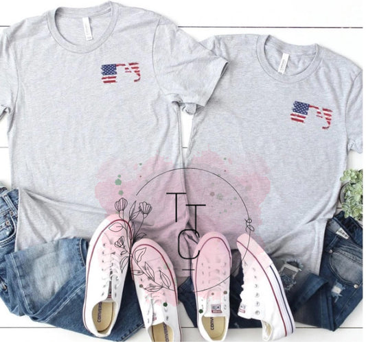Baseball distressed flag pocket size Tshirt