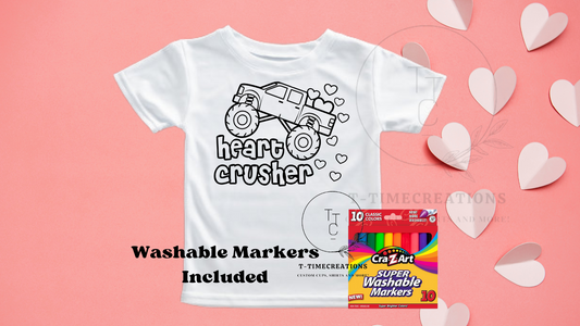 Boys Washable Valentines Day Shirt With Washable Markers